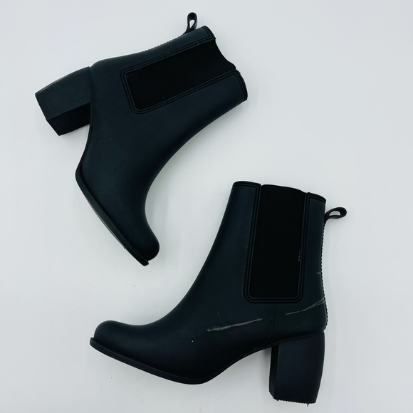 Jeffrey Campbell Havana Last Matte Black Heeled Waterpoof Rainboots - Picture 5 of 7